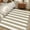 Brown, variant on Red Striped 2x3 Door Mat Rug, Farmhouse Modern Red Stripe Non-Skid Rubber Backing Large Rectangle Rugs - Living Room Bedroom Home Office, Indoor Floor Mat Carpets Washable Rug