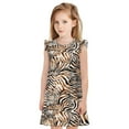 thumbnail image 1 of Balery Watercolor Zebra Camisón de princesa para niñas, pijama de algodón con mangas abullonadas, suave y bonito.-Medium, 1 of 6