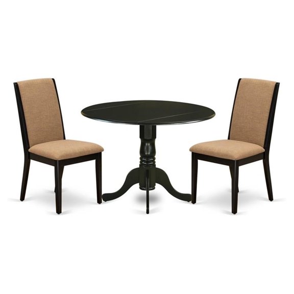 East West Furniture Dining Room Set Black, DLLA3-BLK-47