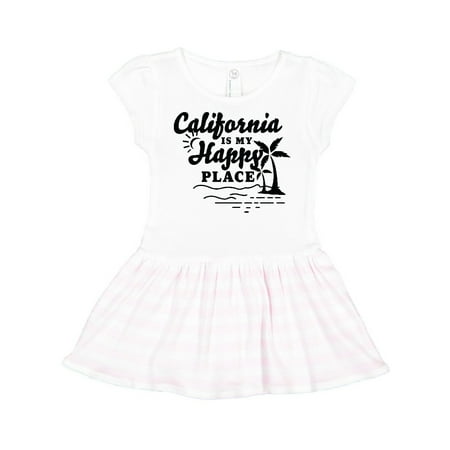 

Inktastic California is My Happy Place with Palm Trees Gift Toddler Girl Dress