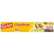 Glad Cling Wrap Clear Food Wrap, 400 Sq Ft Roll (Pack Of 4 Rolls)