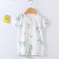 thumbnail image 2 of HCNTES Baby Children Infant Newborn Unisex Short Sleeve One-Piece Jumpsuit Bodysuit Toddler Kids Soft Pajamas Sleepwear Homewear for Spring Summer(X01-Light Blue,6-12 Months), 2 of 4