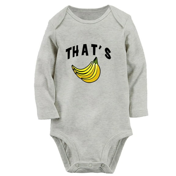 That's Bananas Funny Rompers, Newborn Baby Unisex Bodysuits, Infant Jumpsuits, Toddler 0-12 Months Kids Long Sleeves Oufits (Gray, 0-6 Months)