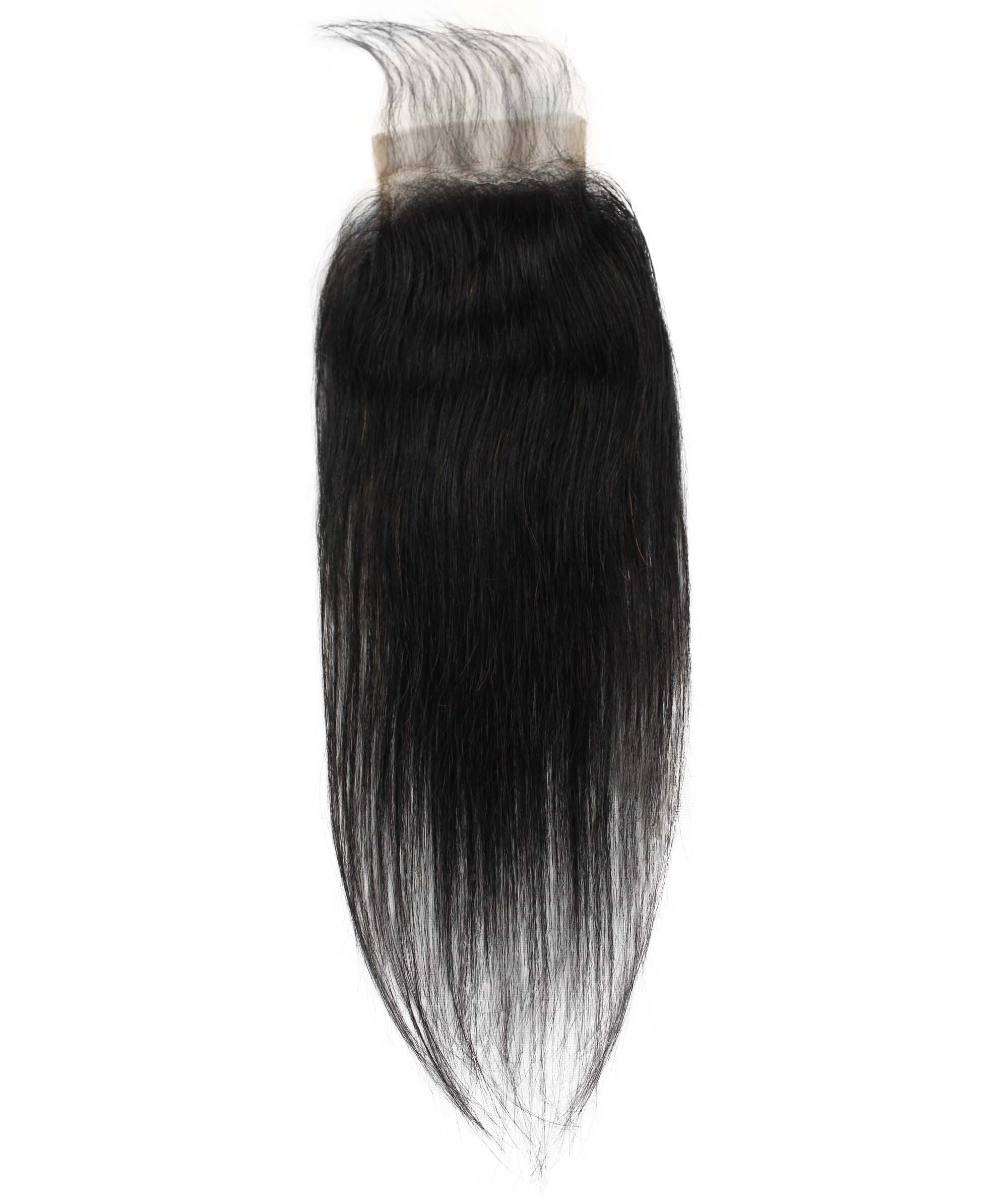 LUXLUXE Rico 100% Unprocessed A7 Grade Human Hair Bundle 10 Inches 101214 Lengths Free Part 4X4 Hand Tied Swiss Lace Closure