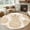 Beige, Tan, White, variant on Round Area Rugs 3.3Ft, Yellow Pineapple Washable Rug for Nursery, Home Office, Reading Room. Summer Botanical Tropical Fruits Non Slip Area Rugs Low Pile Carpet for Home Decor