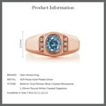 thumbnail image 6 of Gem Stone King 18K Rose Gold Plated Silver Men's Ring Persian Blue Moissanite Created Sapphire (1.44 Cttw), 6 of 6