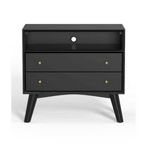 Alpine Furniture Flynn Large Nightstand, Black