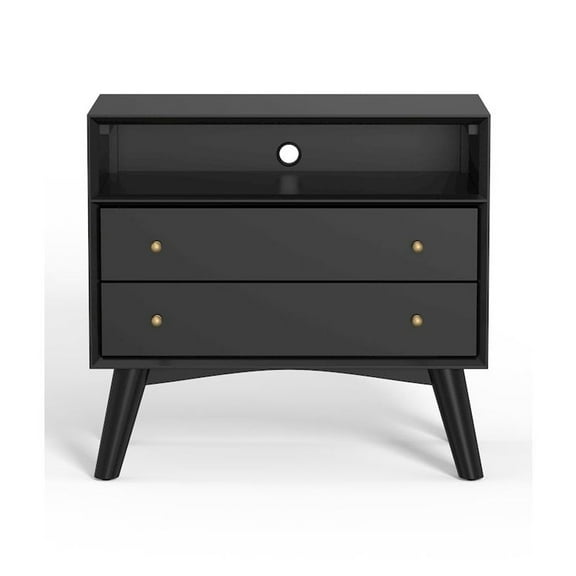 Alpine Furniture Flynn Large Nightstand, Black