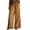 Khaki #1, variant on WULMLEO Womens Wide Leg Linen Pants Summer Boho Flowy Elastic Waist Trousers Baggy Side Slit Fringed Hem Bottoms with Pockets Light Blue L