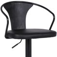 thumbnail image 4 of Black Faux Leather & Metal Base Adjustable Bar Stool, 4 of 10