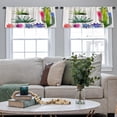thumbnail image 5 of LALILO Kitchen Curtain Valance Cactus Watercolor White Rod Pocket Window Curtain 52"x 18" Set of 2, 5 of 7