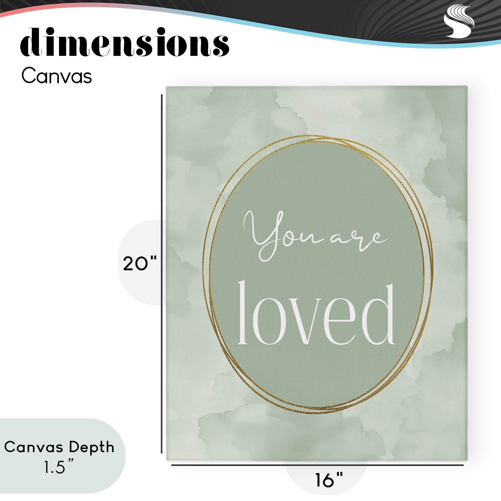 Stupell Industries Green Golden Affirmation Canvas Wall Art, design by Christine Simpson Art