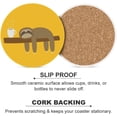 thumbnail image 5 of Round Drink Coasters, 6 Pcs Sloth Love Coffee Absorbent Ceramic Coaster with Cork Base for Coffee Cups Housewarming Gift for Home Decor, 5 of 5