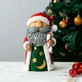 thumbnail image 5 of Resin Santa Figurine Holiday Desktop Ornament With Candy Cane Green Coat And Moon Design For Festive Home Display Decoration, 5 of 5