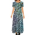 thumbnail image 1 of Robe Léopard Verte et Dorée Imprimé Fourrure Animale Style de Rue Boho Plage Longues Robes Femmes Robe Maxi Vintage Grande Taille, 1 of 5