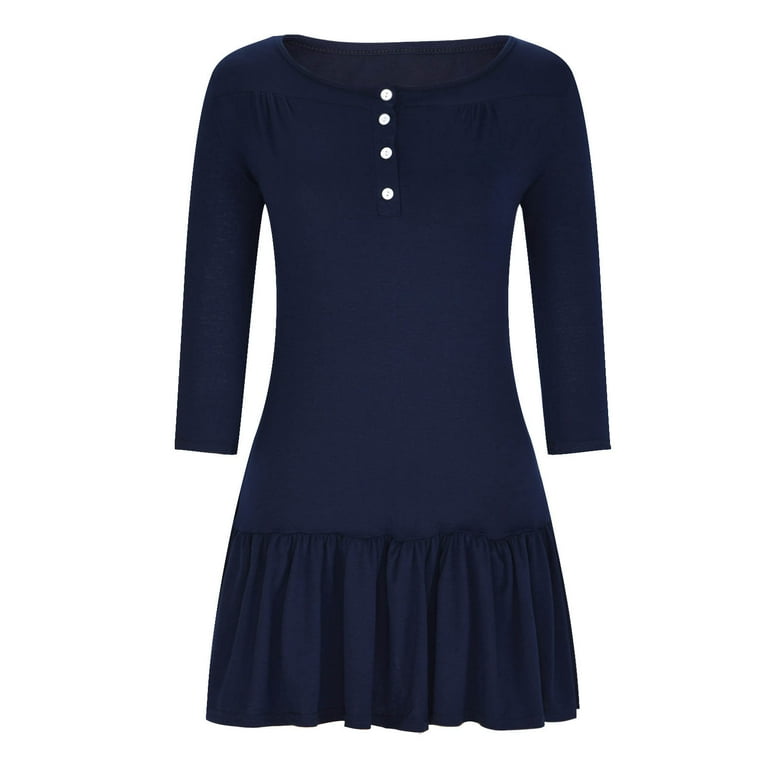 knee length dresses for ladies Navy Off Shoulder Maxi Dress main image 0