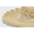 thumbnail image 6 of CoCopeaunts Foldable Straw Hat for Women Wide Brim Summer Handmade Woven Sun Hats Lace Bucket Cap Bowler Hat Jazz Beach Hat, 6 of 8