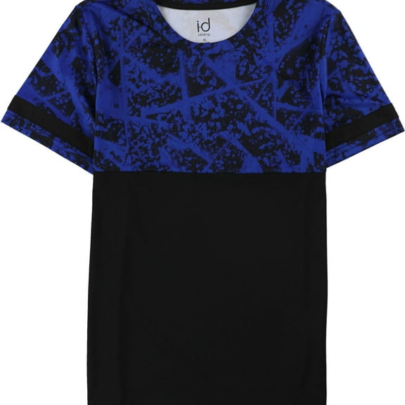 Ideology Mens Color Block Splatter Graphic T-Shirt, Blue, X-Large