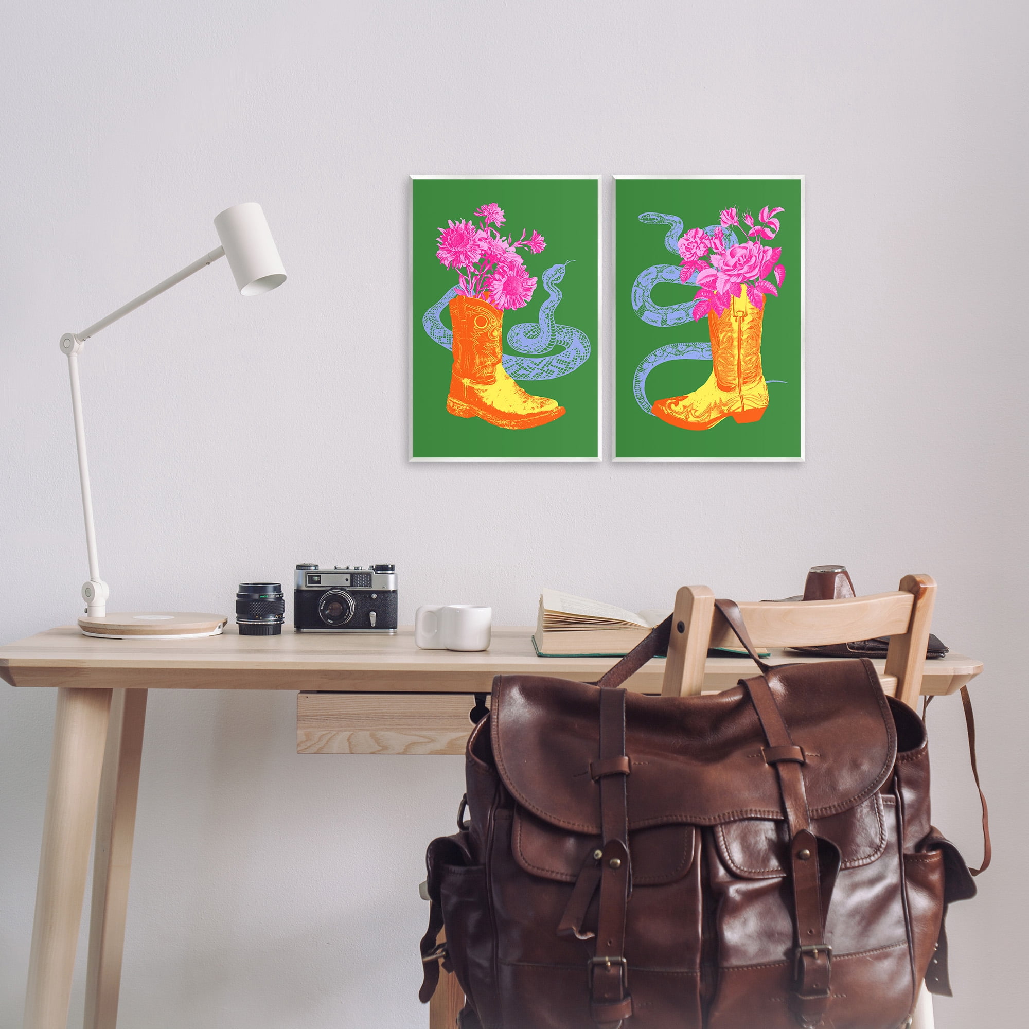 Stupell Industries Cowgirl Bouquets & Snakes Botanical & Floral Painting Unframed Art Print Wall Art, 10 x 15, Set of 2