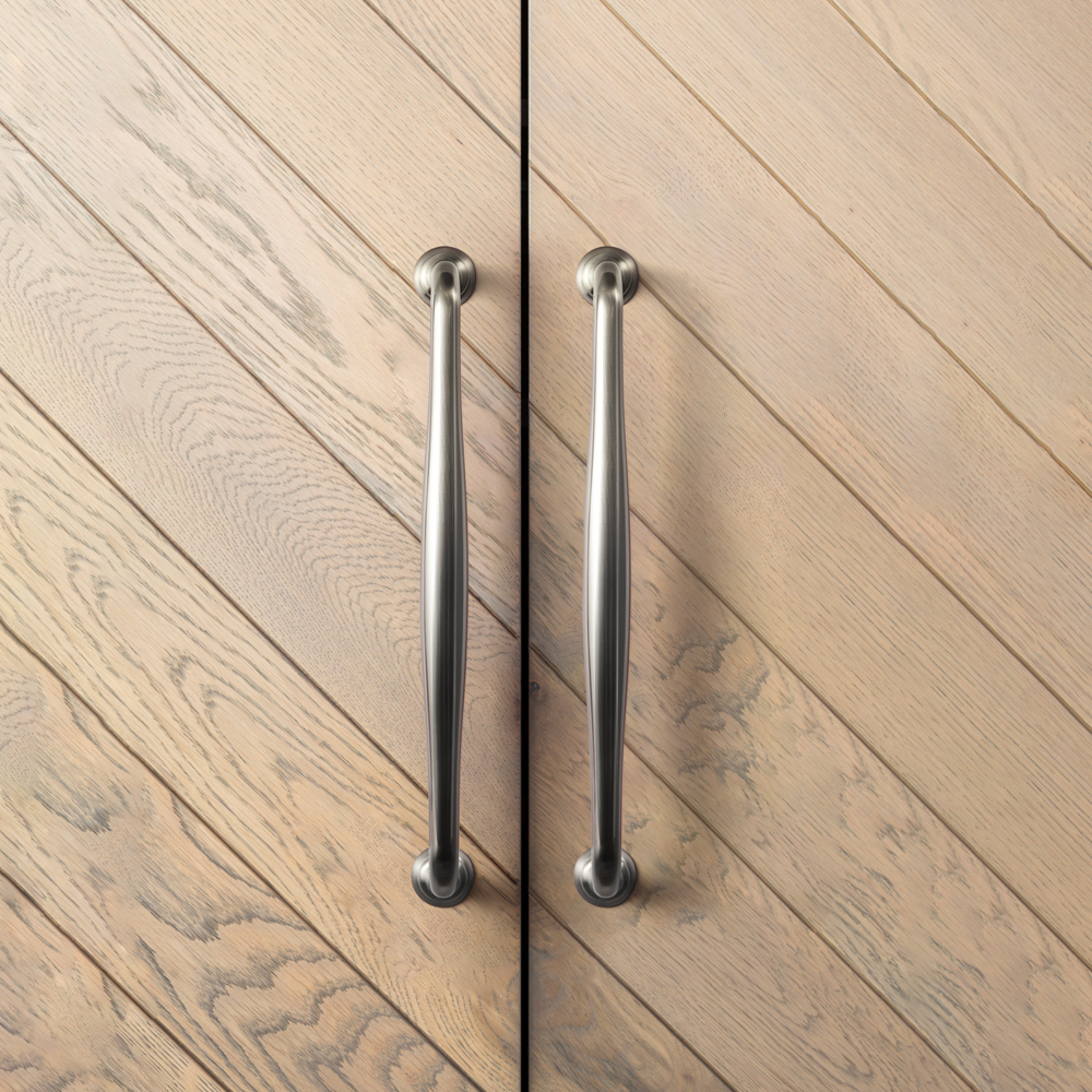 Goo-Ki 12 Pack 7.6'' Center to Center Vintage Satin Nickel Cabinet Pulls, Sleek Zinc Alloy Cabinet Handles for Classic Furniture Drawer Hardware