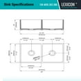 thumbnail image 4 of 36 x 19 Inch Fireclay Kitchen Sink, Crestwood Farmhouse Sink, Rectangle Double Bowl Apron Front, Plain Farm Ceramic Sink, 4 of 8