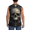 thumbnail image 4 of Uemuo Gold Pattern Skull Pattern Men's Sleeveless T-Shirt,Muscle Athletic Tank Top, Moisture-wicking Quick-dry Breathable Classic Tee Top for Gym Run Outdoor Sports-Large, 4 of 8