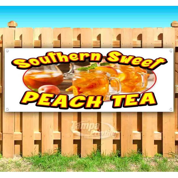 Southern Sweet Peach Tea 13 oz Vinyl Banner With Metal Grommets