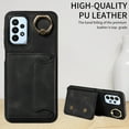 thumbnail image 3 of Case for Samsung Galaxy A23 5G, PU Leather 3 Card Slots with Finger Ring Holder Shockproof Phone Case, 3 of 15