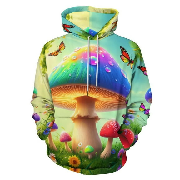 Magical Mushroom Garden-1 Men's Women New Sweatshirt Hoodie Men's Plus Size Sweatshirt Hooded Sweatshirt 3d Printed Street Men's Cloth