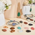 thumbnail image 5 of 15 Styles 25x18mm Gemstone Cabochons Oval Stone Gem Flatback Gemstones Beads Quartz Chakra Stones for Bracelet Necklace Earring Pendant Jewelry DIY Craft Making Colorful, 5 of 6