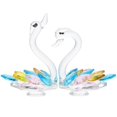 thumbnail image 3 of Crystal Swan Figurine Set Space Saving Desktop Decoration, Unique Swan Statues for Living Room & Office, Elegant Crystal Craft Ornaments (2pcs), 3 of 4