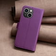thumbnail image 5 of Nalacover Premium High Quality Wallet Case for iPhone 13, Strong Magnetic Clasp Case with [RFID Blocking] Card Holder Kickstand Magnetic,Leather Flip Case For iPhone 13, Purple, 5 of 8