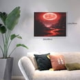 thumbnail image 2 of Gukieu Red Moon Lava Print Horizontal Canvas Decorative Painting 12x16 Inch Shrinkage Resistant Frame Hanging Home Wall Art Decor, 2 of 6
