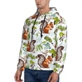 thumbnail image 2 of KLL Mosaic Forest Squirrel Print Mens Hoodie Long Sleeve Casual Pullover Hooded Sweatshirt Fashion Drawstring Hoodies with Pocket-Medium, 2 of 6