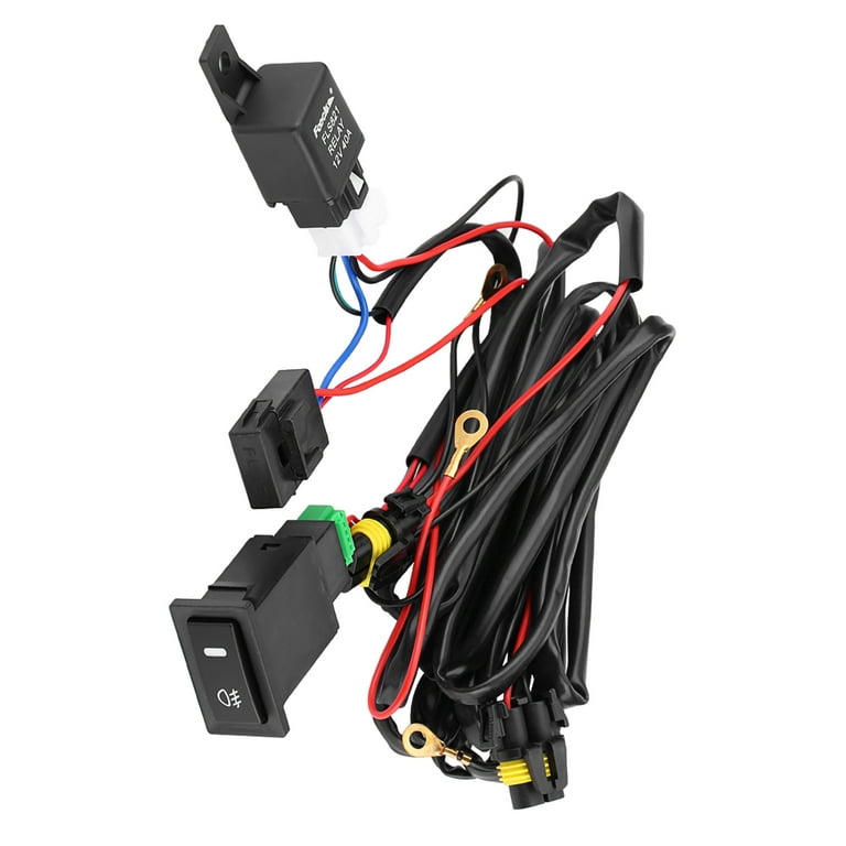 Fog Light Switch Wiring Kit ON-OFF Spot Light Switch, Wiring Harness, Switch  Relay Wiring Harness Kit For Car Fog Light 