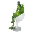thumbnail image 6 of Green Queen Diva Lady Frog Taking Selfie Seated On Salon Chair Figurine 7"H, 6 of 9