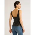 thumbnail image 3 of Sofia Jeans Women's Faux Leather Bustier Tank Top, Sizes XS-2XL, 3 of 3