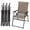 brown, variant on Set of 4 Outdoor Folding Chairs, Portable Patio Dining Chairs with Armrests & High Back, Sturdy Steel Frame for Garden, Lawn, Poolside, Camping (Gray)