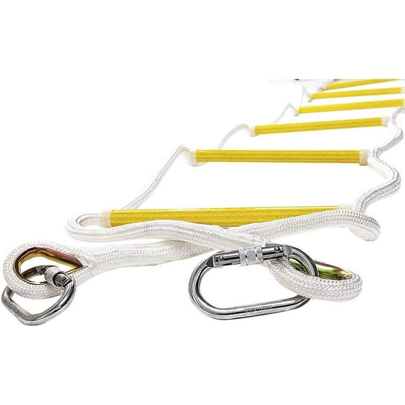 ISOP Rope Ladder for Kids 8 / 16 / 25 ft Compact Portable Playground Rope Ladders – Climbing Hanging Outdoor & Indoor with Spring Hooks for Children & Adults – Multi-Functional & Reusable
