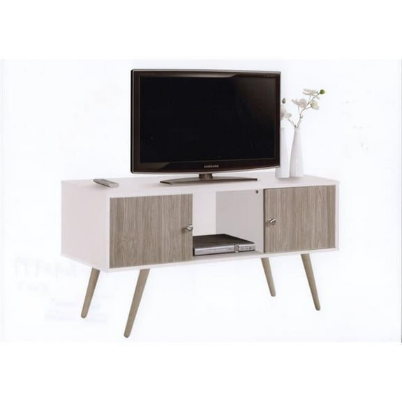Retro Style Entertainment Unit-White-Grey