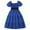 Blue, variant on MIXUE Toddler Girls Casual Dresses Kids Summer Solid Color Square Collar Short Sleeve A Line Slim Maxi Dress Activewear,Blue,7-8 Years