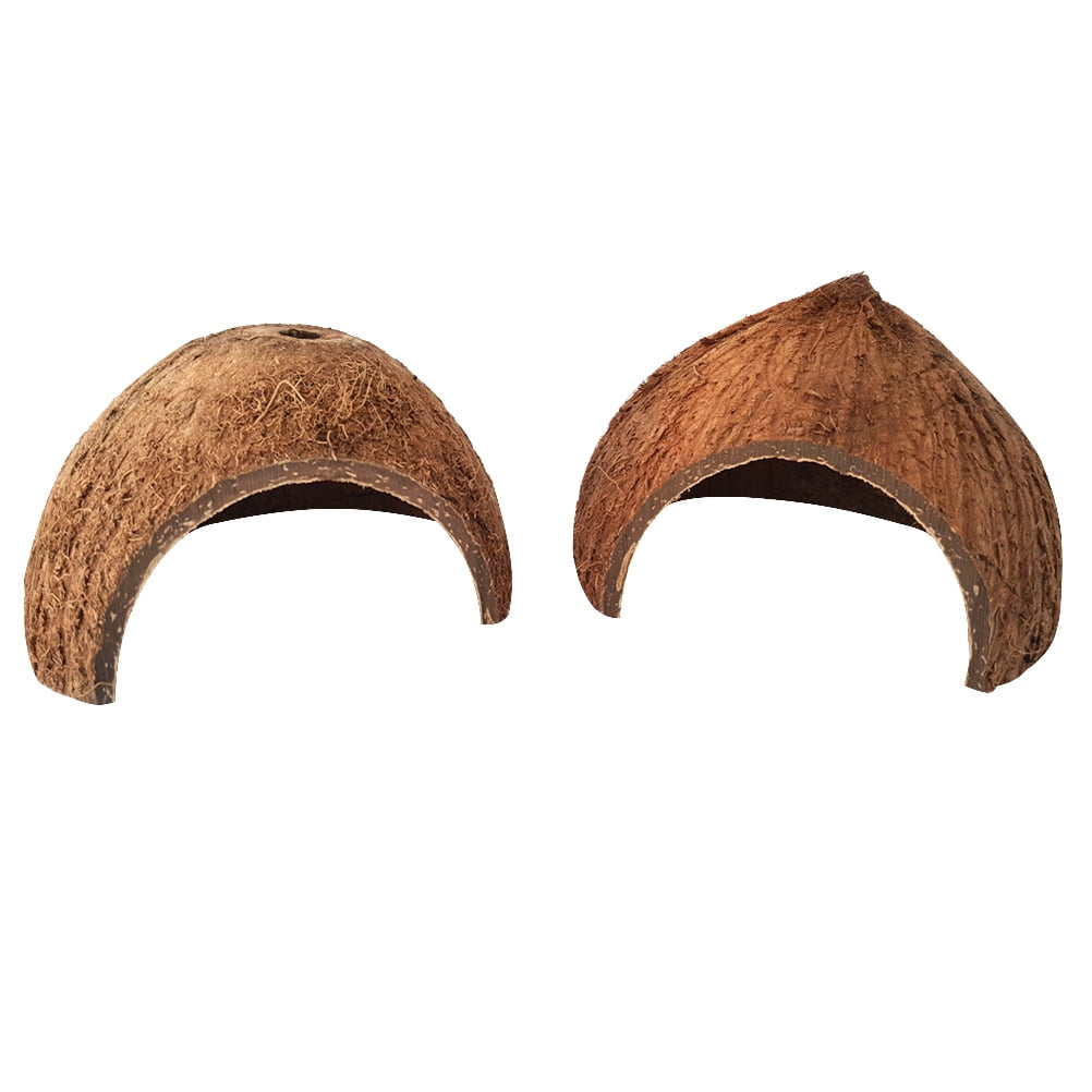 OUNONA 2pcs Coconut Shell Hut Small Animal Cage Reptile Hide Habitat