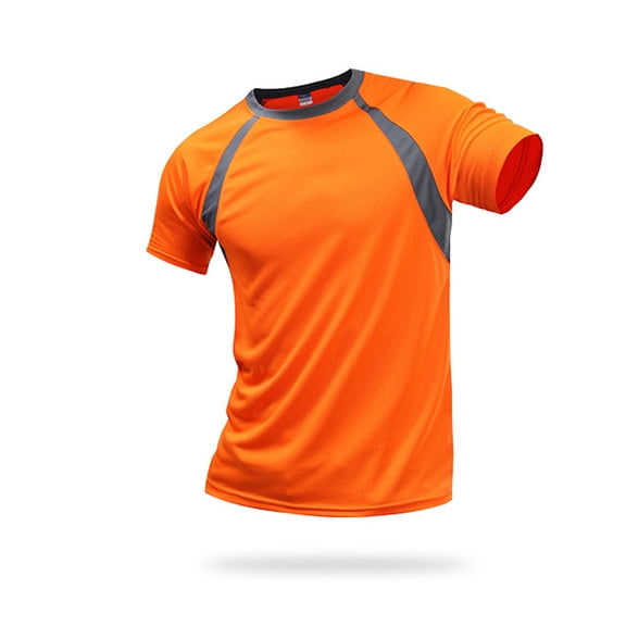 FLMEI Men's Women's T-Shirt Summer Round Neck Tee Shirts Short Sleeve Moisture Wicking Sports Active Athletic Quick drying Tees S-4XL