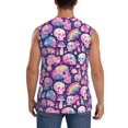 thumbnail image 4 of Uemuo cartoon rainbow Skull Pattern Men's Sleeveless T-Shirt,Muscle Athletic Tank Top, Moisture-wicking Quick-dry Breathable Classic Tee Top for Gym Run Outdoor Sports-, 4 of 8