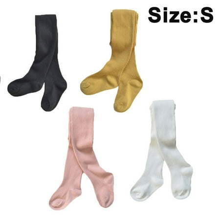 

4 Pack Baby Tights – Thick Toddlers Girl Leggings–Seamless Knit Cotton Stockings – Infants Pantyhose