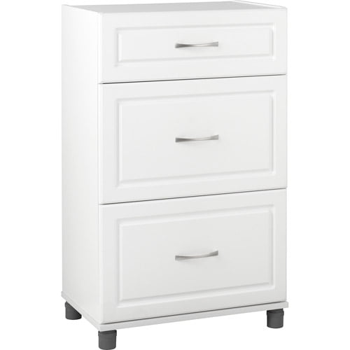 SystemBuild 24" 3 Drawer Base Cabinet, White - Walmart.com