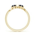 thumbnail image 2 of ANGARA Natural Round Two Stone Twist Blue Sapphire Ring in 14K Yellow Gold for Women (Size-4.1mm) | September Birthstone, Birthday, Anniversary, Jewelry Gift for Women | Natural Blue Sapphire Ring, 2 of 7