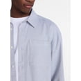 thumbnail image 4 of No Boundaries Boxy Cropped Fit Oxford Shirt with Long Sleeves, Men's XS-5XB, 4 of 5