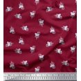 thumbnail image 1 of Soimoi Red Viscose Chiffon Fabric Artistic Floral Decor Fabric Printed Yard 42 Inch Wide, 1 of 5