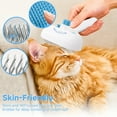 thumbnail image 5 of Pet Steam Brush for Dog & Cat - 3-in-1 Steam Grooming Slicker Brush & Undercoat Rake for Shedding - Self Cleaning Spray Comb with Mist for Long & Short Haired Pets - Includes Waterless Shampoo, Blue, 5 of 9